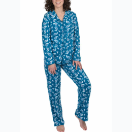 Women's Paisley Print PJ Set in Blue