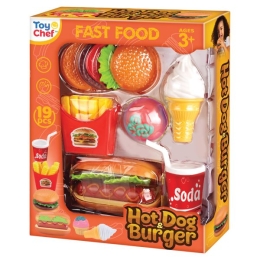 Toy Chef Fast Food Hot Dog & Burger Play Set