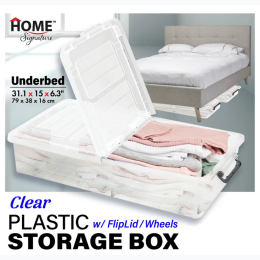 Underbed 37 Qt Plastic Storage with Wheels and Flip Lid