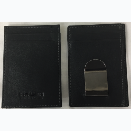 Men's Steve Madden Leather Money Clip Wallet in Black