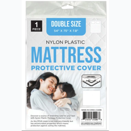Double Size Mattress Nylon Plastic Protective Cover 54" x 75" x 7.8"