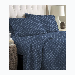 Twin Size Bed Series 1200 Sheet Set Quatrefoil Print - 3 Color Options