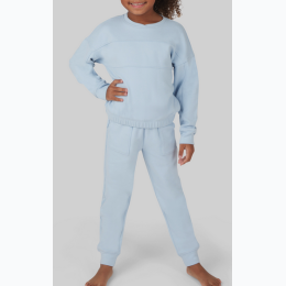 Little Girls Melange Long Sleeve and Jogger - Set - 2 Color Options