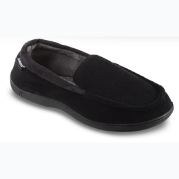 Men's Isotoner Moccasin Slipper in Black