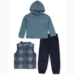 Infant Boy Tahari 3pc Hoodie, Vest & Jogger Set in Navy