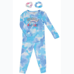 Girl's Hacci Pajama and Scrunchie Set - Sparkle All Day