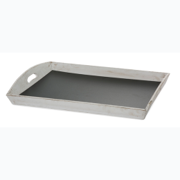 Large Rectangular Wood Tray with Chalkboard Base 21.5in - 3 Color Options