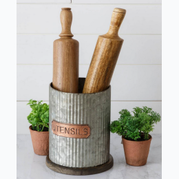 Utensils Holder - Corrugated Metal