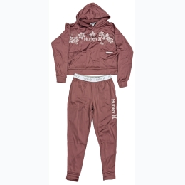 Women's Branded 2 Piece Hoodie Set in Mesa Rose