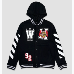 Men's Warriors Fleece Varsity Jacket in Black