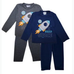 Infant Boy's TEDDY BOOM Spaceship Screen Crew Neck Fleece Set - 2 Color Options