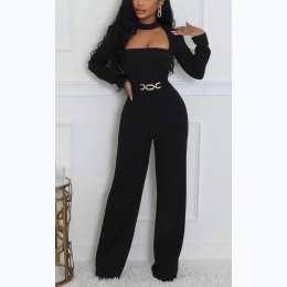 Women's Cutout Detail Jumpsuit in Black