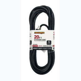 20' Heavy Duty Extension Cord in Black