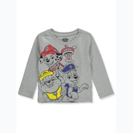 Boy's Paw Patrol Sketch Graphic Long Sleeve T-Shirt in Grey