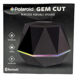 Polaroid Gem Cut Wireless LED Bluetooth Speaker in Black