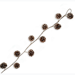 6′ White Tipped Pine Cone Garland