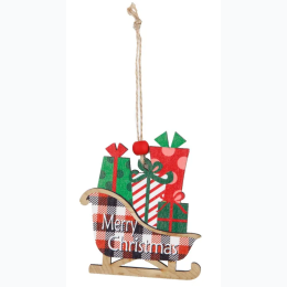 Wooden Sleigh Tree Ornament