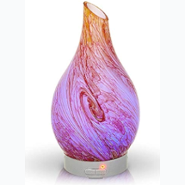 Aromar Diffuser 7 LED Colors Hydria Abstract Glass in Orange