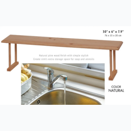 Pine Wooden Over-Sink Shelf Rack