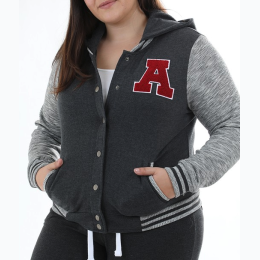 Plus Size Women's Classic Casual Varsity Jacket - 2 Color Options