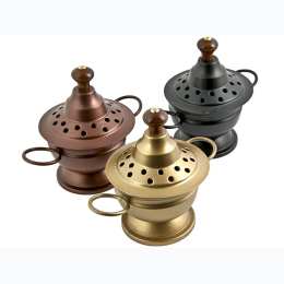 Metal Censer Resin, Sage, Incense Burner - 3 Color Options