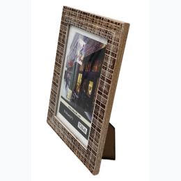 5" x 7" Natural Wood Frame Brown Textured Photo Frame