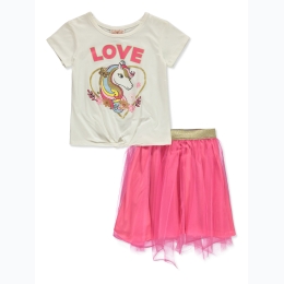 Toddler Girl Unicorn "Love" Ballerina Tutu & T-Shirt Set - SIZE 4T