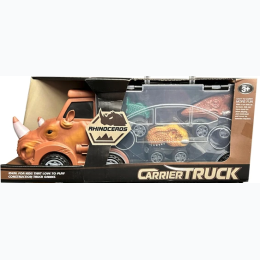 Animal Carrier Truck with Three Dinosaur Vehicles - Styles Will Vary