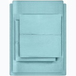 Full Size Premium Brushed Microfiber Bed Sheet Set - in Spa Blue