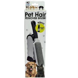 Pet Hair Remover Brush w/ Self Cleaning Base & Bonus Travel Brush