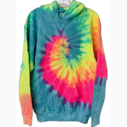 Adult Tie Dye Pullover Hoodie - Teal Bomb