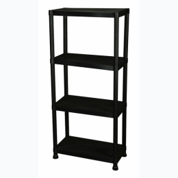 4 Tier Plastic Storage Rack in Black