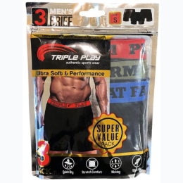 Men's Triple Play 3-Pack Ultra Soft Boxer Briefs - Colors Will Vary