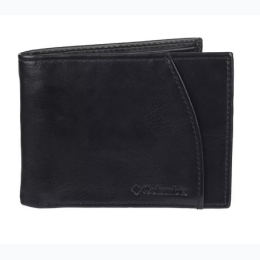 Men's Brand Name RFID Extra-Capacity Slimfold Wallet in Black