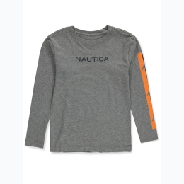 Boy's Nautica Graphic Arm Stripe Long sleeve T-Shirt - 2 Color Options