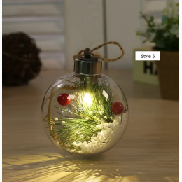 Round Ball LED Transparent Light Ball Tree Ornament - 2 Styles