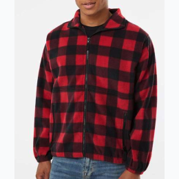 Big & Tall Men's Polar Fleece Full - Zip Jacket In Buffalo Plaid