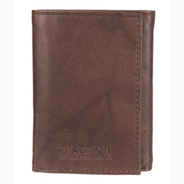 Men's Famous Maker Boxed Rfid Genuine Leather Slim Trifold Wallet in Brown