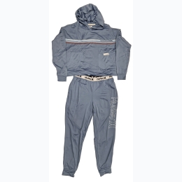 Women's Branded 2 Piece Hoodie Set in Blue Shadow