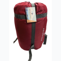 Adventrek Burgundy Double Sleeping Bag with Carrying Bag & Pillows