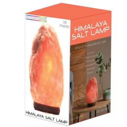 USB-Powered LED Color Changing Himalayan Salt Lamp w/ Wood Base