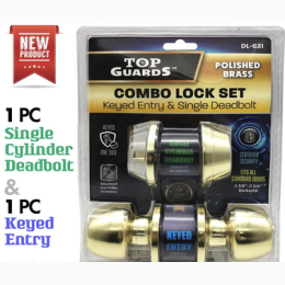 Combo-Key Entrylock & Deadbolt - Polished Brass