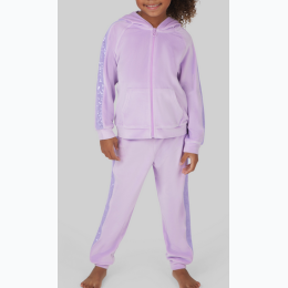 Little Girls Velour Shimmer Hoodie and Jogger Set - 2 Color Options