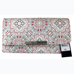 Famous Maker Clutch Wallet - Pink, Blue, Mint Medallion Print