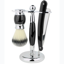 Union Razors Three Piece Straight Razor Shave Kit in Black