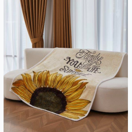 Virah Bella® Collection Flannel Sherpa Throw - Sunshine Family