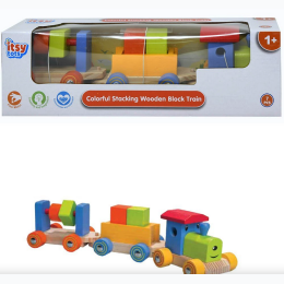 Itsy Tots Colorful Stacking Wooden Block Train- Version 1