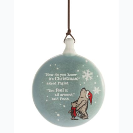 Winnie Pooh Christmas Disc Ornament - "How do you know it's Christmas?"