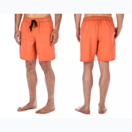 Men's Premium Soft Micro Peach Finish Swim Trunks - ORANGE - SIZE M