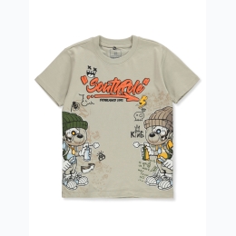 Boy's Textured Southpole Textured Graffiti $ King T-Shirt in Oyster